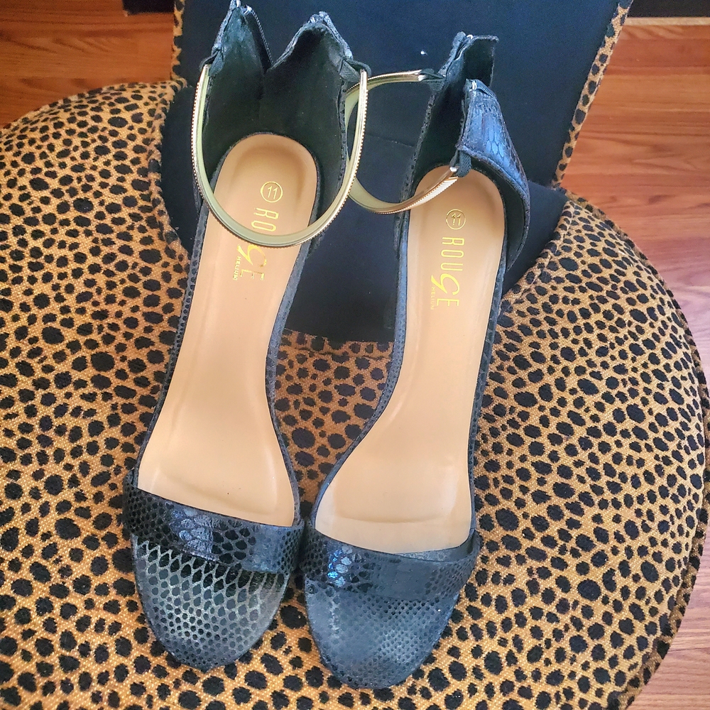 Black Snakeskin Women's Heels
